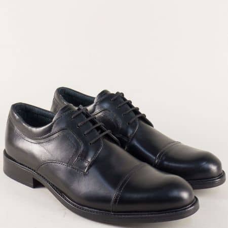 Черни мъжки обувки от естествена кожа с връзки m04503ch