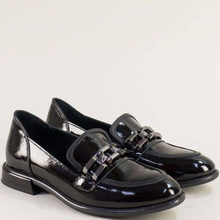 Черен естествен лак дамски обувки m1932lch