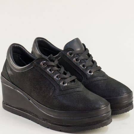 Черни естествена кожа дамски обувки m2011ch