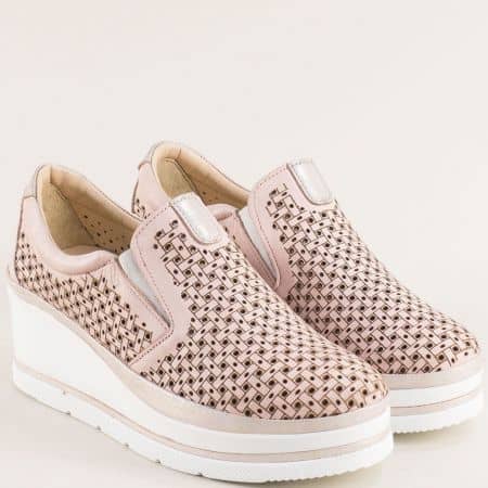 Розови дамски обувки естествена кожа  m2013rz
