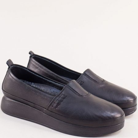 Комфортни дамски обувки естествена кожа в черен цвят m36ch