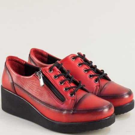 Дамски червени обувки естествена кожа m5000chv