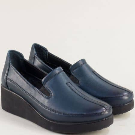 Сини дамски обувки естествена кожа m5020s