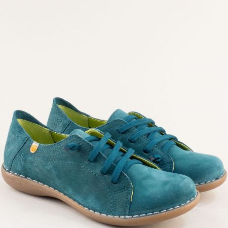 Стортни дамски обувки естествен набук в син цвят m5125ns