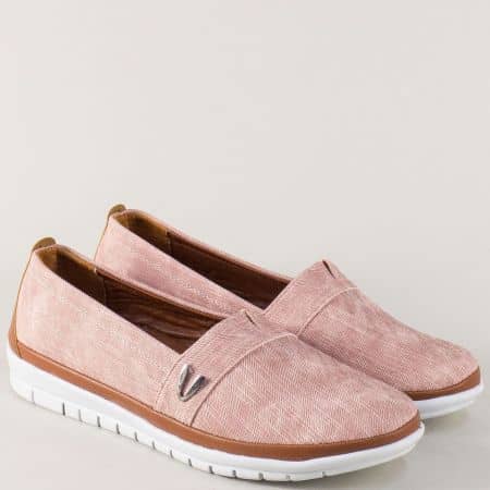 Розови дамски обувки с хастар и стелка от естествена кожа m51drz
