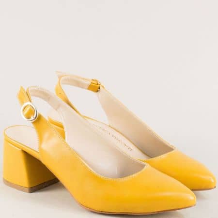 Ефектни дамски сандали в жълт цвят m798j