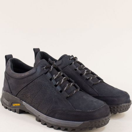 Мъжки спортни обувки от естествен черен набук ma4047nch