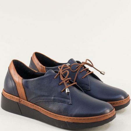 Дамски обувки в комбинация от син и кафяв цвят  ma6000sk
