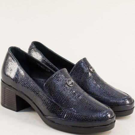 Kожена обувка в  синьо на ток mag460krls