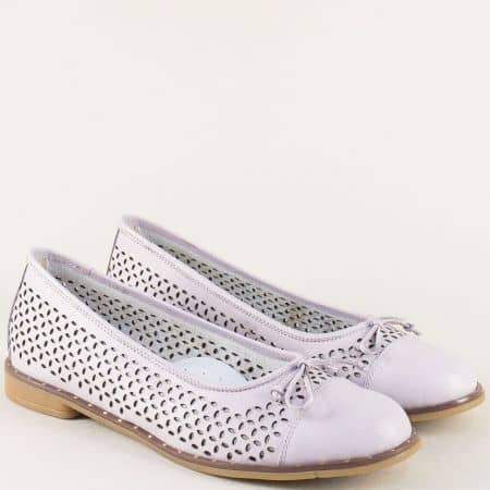 Дамски обувки в лилаво естествена кожа marina81077l