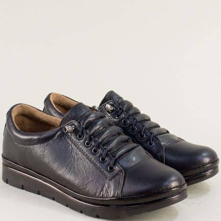 Тъмно сини спорни обувки естествена кожа mat061s1