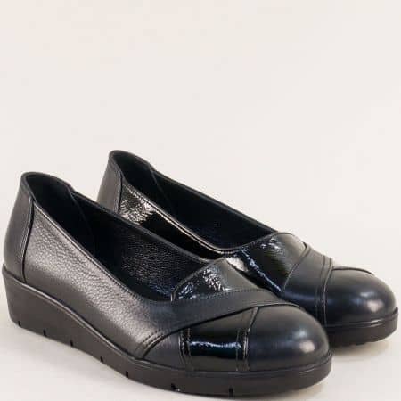 Дамски черни обувки от естествена кожа mat210ch