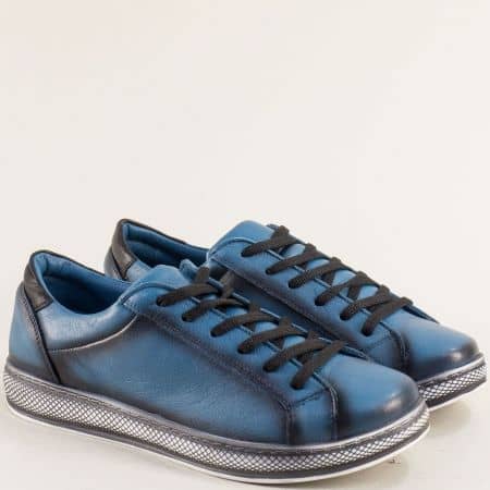 Сини комфортни дамски обувки  естествена кожа me1001s