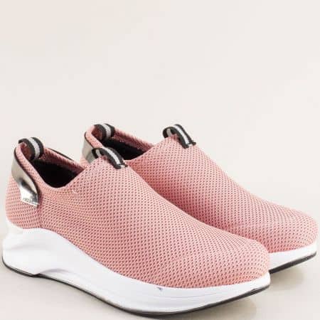 Розови дамски спортни обувки на платформа me1111rz