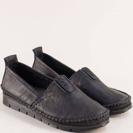 Дамски обувки от естествена кожа в черен цвят me255ch