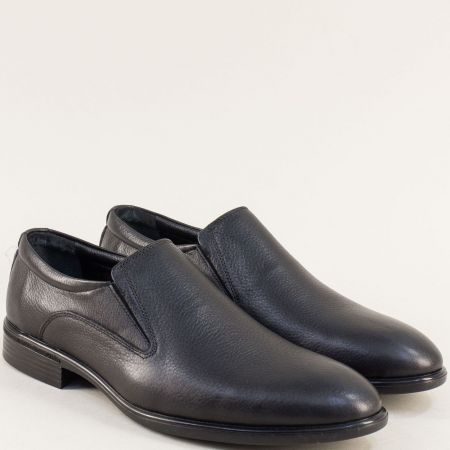 Стилни мъжки обувки естествена кожа в черен цвят me802ch