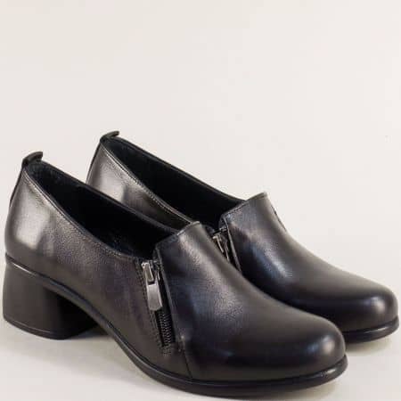 Черни дамски обувки от естествена кожа met153ch