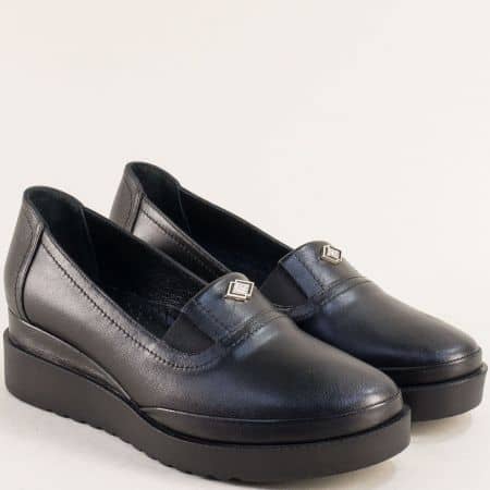 Черни дамски обувки на платформа met180ch