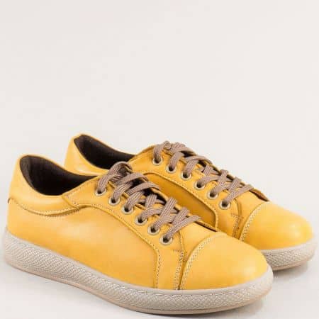 Жълти равни дамски обувки ZEBRA met282j