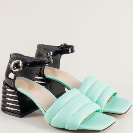 Атрактивни дамски сандали в зелен и черен цвят met4000zlch