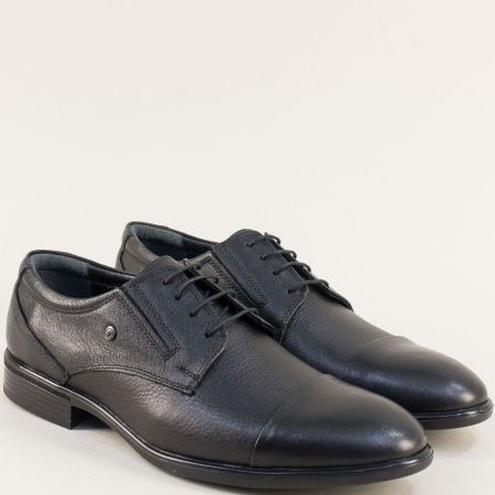 Черни елегантни мъжки обувки естествена кожа met825ch