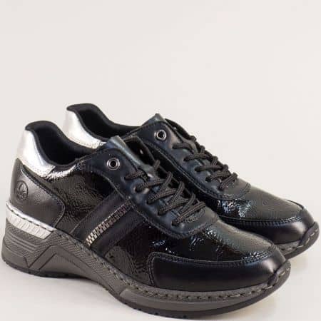 Черен лак ортопедични дамски обувки n4300lch