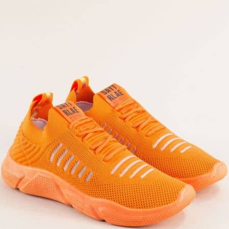 Оранжеви спортни дамски обувки от текстил nf11o