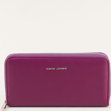 Дамски портфейл в лилав цвят на DAVID JONES с външен цип p123510l