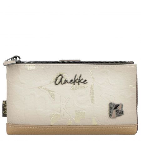Дизайнерски дамски портфейл ANEKKE в бежов цвят с атрактивна декорация p42729-907