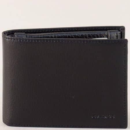 Кожен мъжки портфейл в черно с две прегради  p530ch