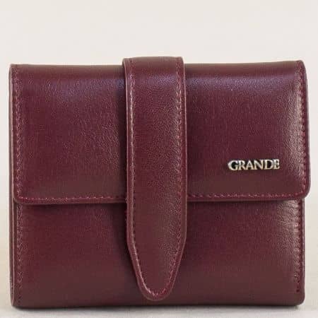 Дамски портфейл в цвят бордо от естествена кожа p633bd