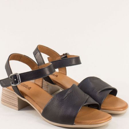 Черни стелни дамски сандали естествена кожа pal1529ch