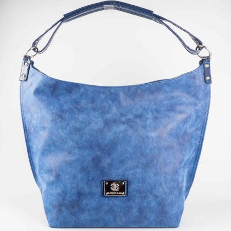 Дамска практична чанта с регулиращи се дръжки на български производител в син цвят s1160s1