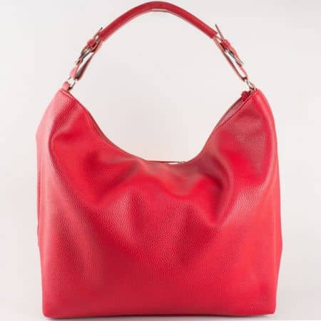 Дамска червена чанта със изчистена, семпла визия на български производител  s1187chv