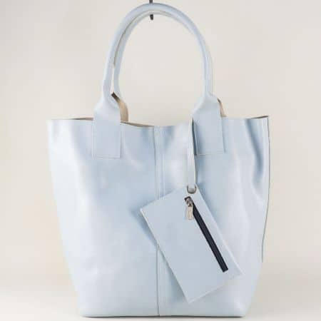 Дамска чанта с органайзер в светло син цвят s1199ss