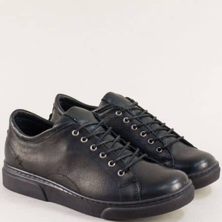 Спортни дамски обувки от естествена кожа в черен цвят s38ch