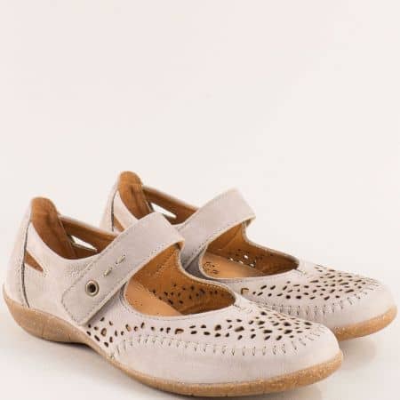 Бежови дамски обувки от естествен набук sabine86nbj