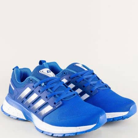 Мъжки маратонки в синьо и бяло- BULLDOZER v81001-45sb