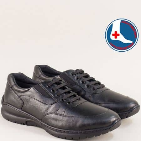 Черни дамски обувки от естествена кожа с ортопедична стелка z1909ch