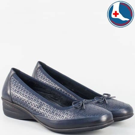 Дамски обувки в син цвят от естествена кожа zk02s
